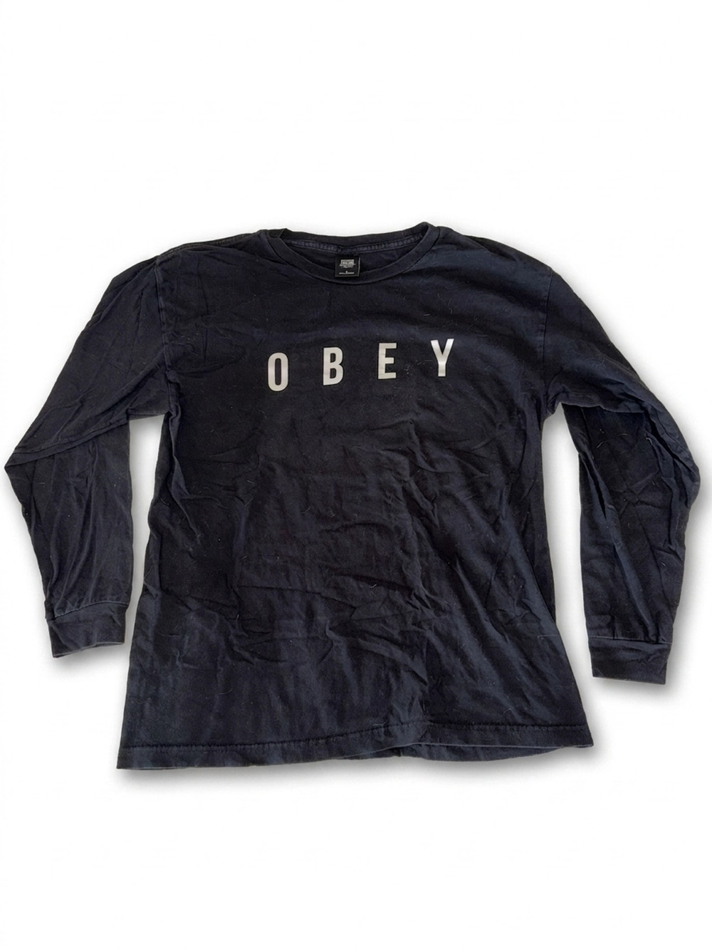 Obey Black Men's Short Sleeve Tee L | White OBEY Graphic Large Logo